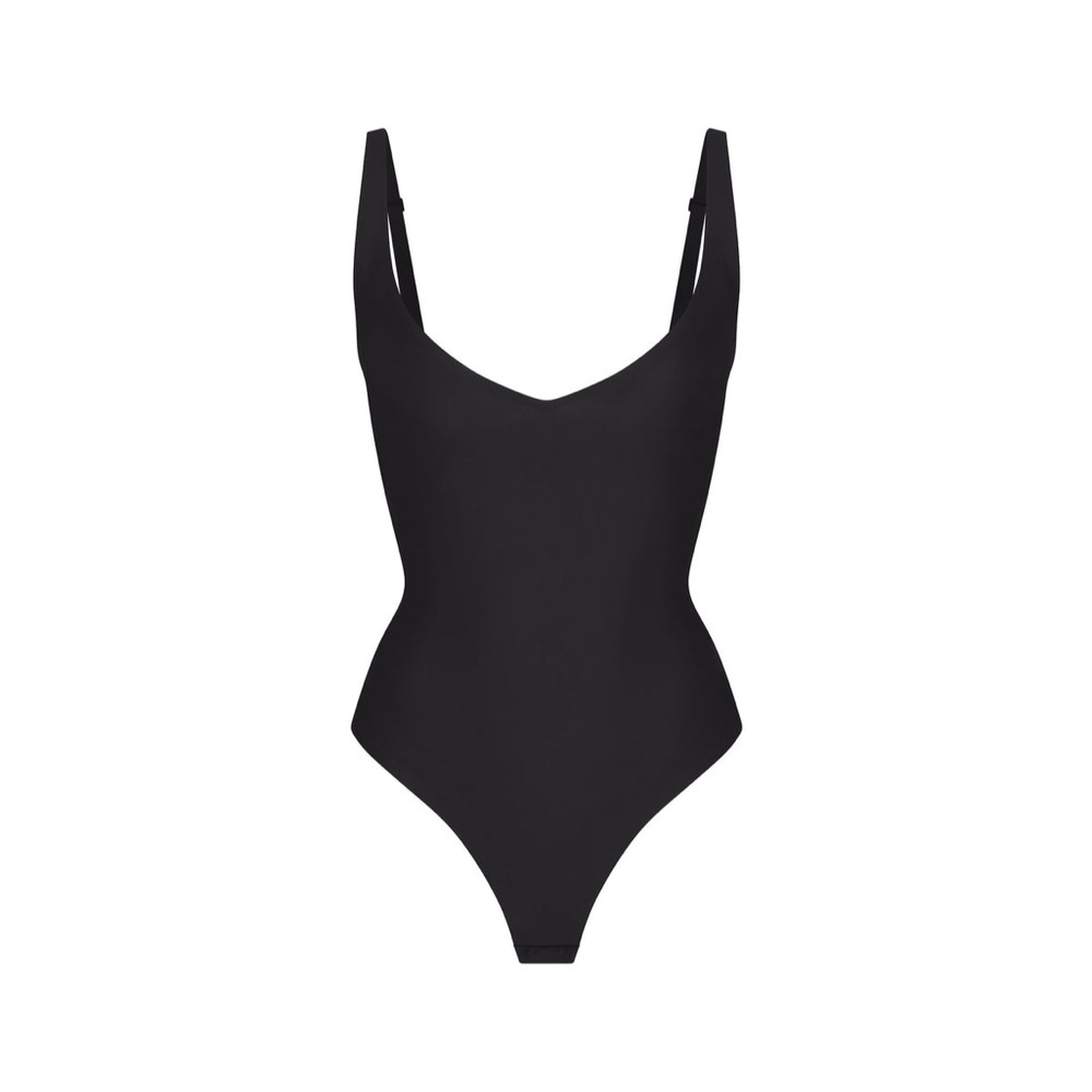 SKIMS Body Core Sculpt Plunge Thong Bodysuit in Onyx size S NWT - Picture 5 of 9